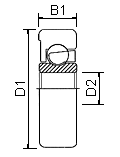 屋内用日常防錆型樹脂ベアリング 外輪平 標準型 type1