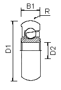 屋内用日常防錆型樹脂ベアリング 外輪Ｒ 標準型 type1